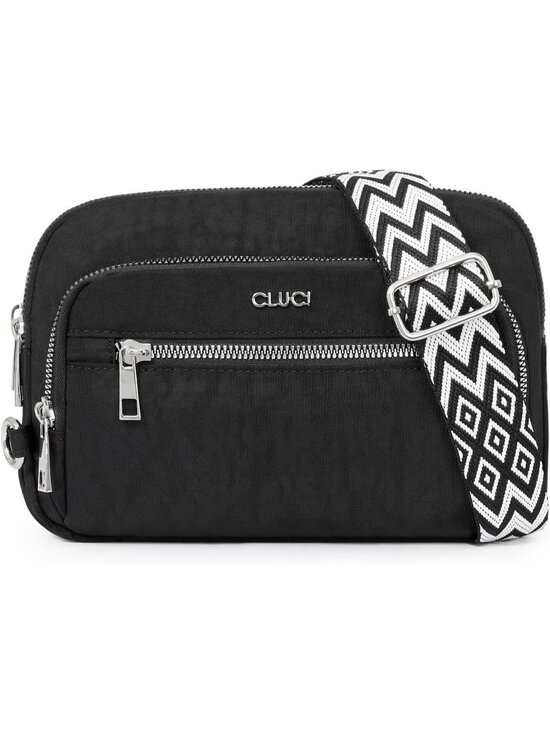 Handbags - CLUCI Women's Black Small Crossbody Bags Foldie RFID Blocking Nylon Belt Bag